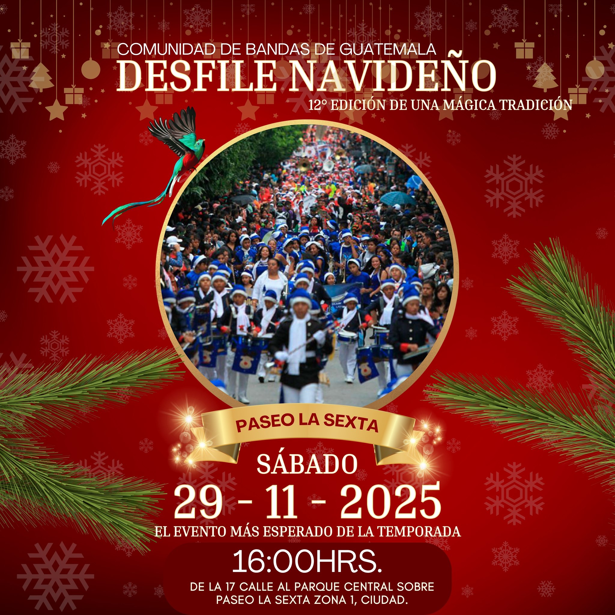 Vive la magia del Desfile Navideño en Paseo La Sexta con música, bandas y Santa Claus (Crédito: Cbg Bandas)