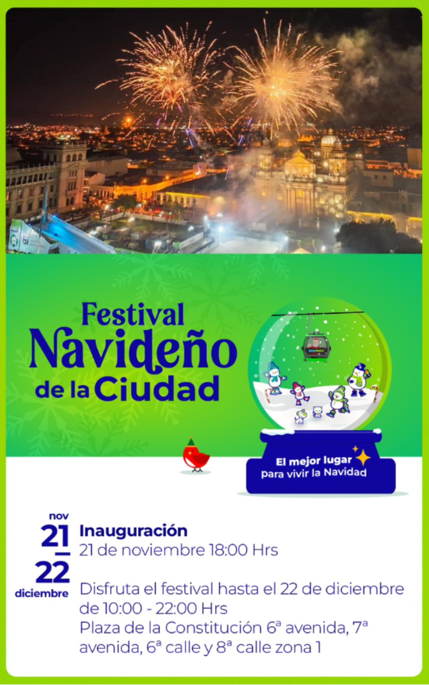 El tradicional Festival Navideño de la Municipalidad de Guatemala llega con diversión, arte y magia para disfrutar en familia (Crédito: Municipalidad de Guatemala)
