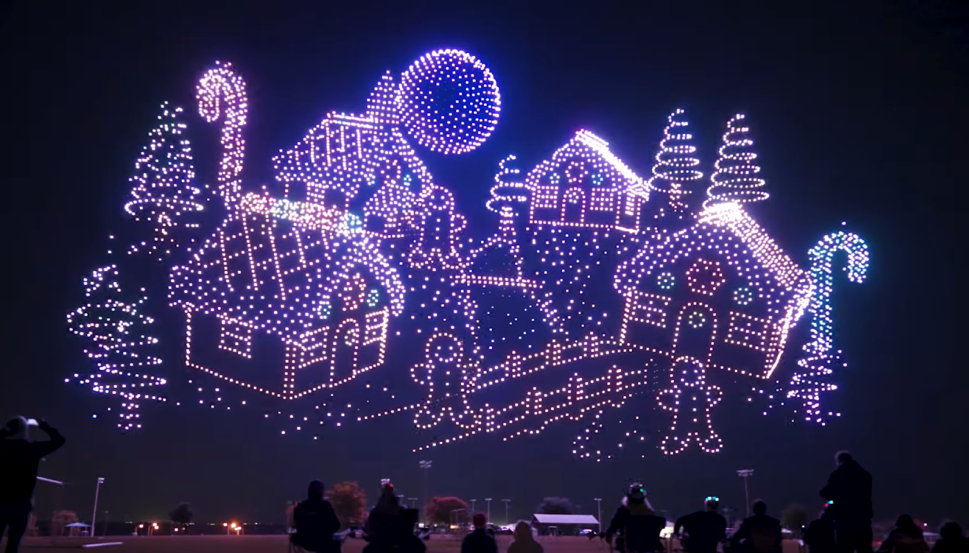 Entre drones y estrellas, Texas vivió una noche inolvidable, El PaísDe Los Jóvenes. (Créditos: Youtube @guinnessworldrecords)