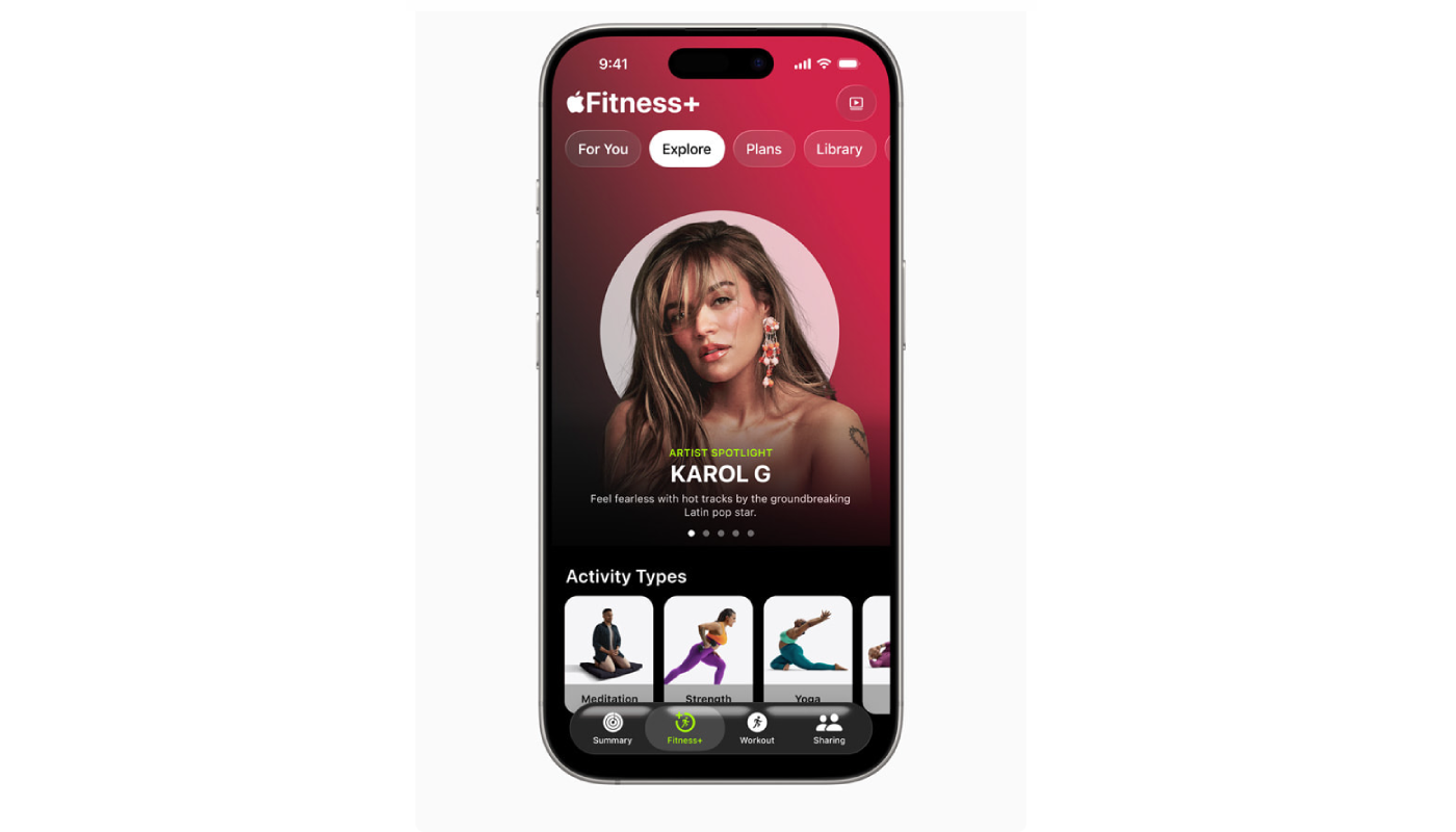 Entrenar ya no es rutina: ahora se vive al ritmo de Karol G y Bad Bunny. (Créditos: apple.com)