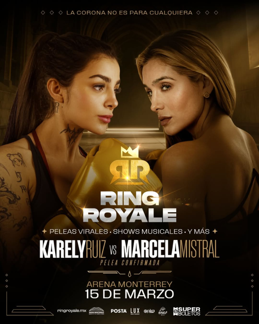 Karely Ruiz y Marcela Mistral trasladarán una vieja rivalidad mediática al cuadrilátero en uno de los duelos más comentados de Ring Royale (Crédito: @ringroyalefights)