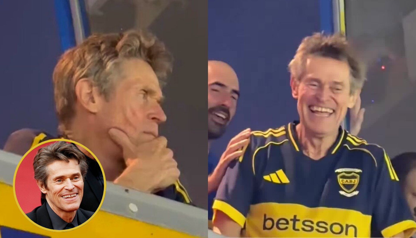 El Duende Verde llegó a La Bombonera: Dafoe alentó a Boca. (Créditos: X)